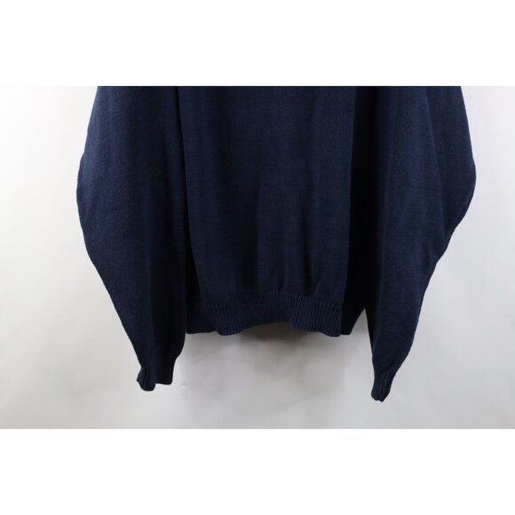 Vintage 90s Streetwear Mens 3XL Faded Blank Cotton Ribbed Knit Crewneck Sweater - Picture 3 of 4